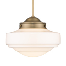 Golden 0508-M MBS-VMG - Golden Lighting Ingalls 1-light 12in Pendant in Modern Brass and Vintage Milk Glass